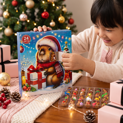 24日間のクリスマス・カピバラアドベントカレンダー – かわいいミニフィギュア24個
