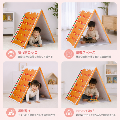 子ども用クリスマスジンジャーブレッドハウスデザインのプレイテント