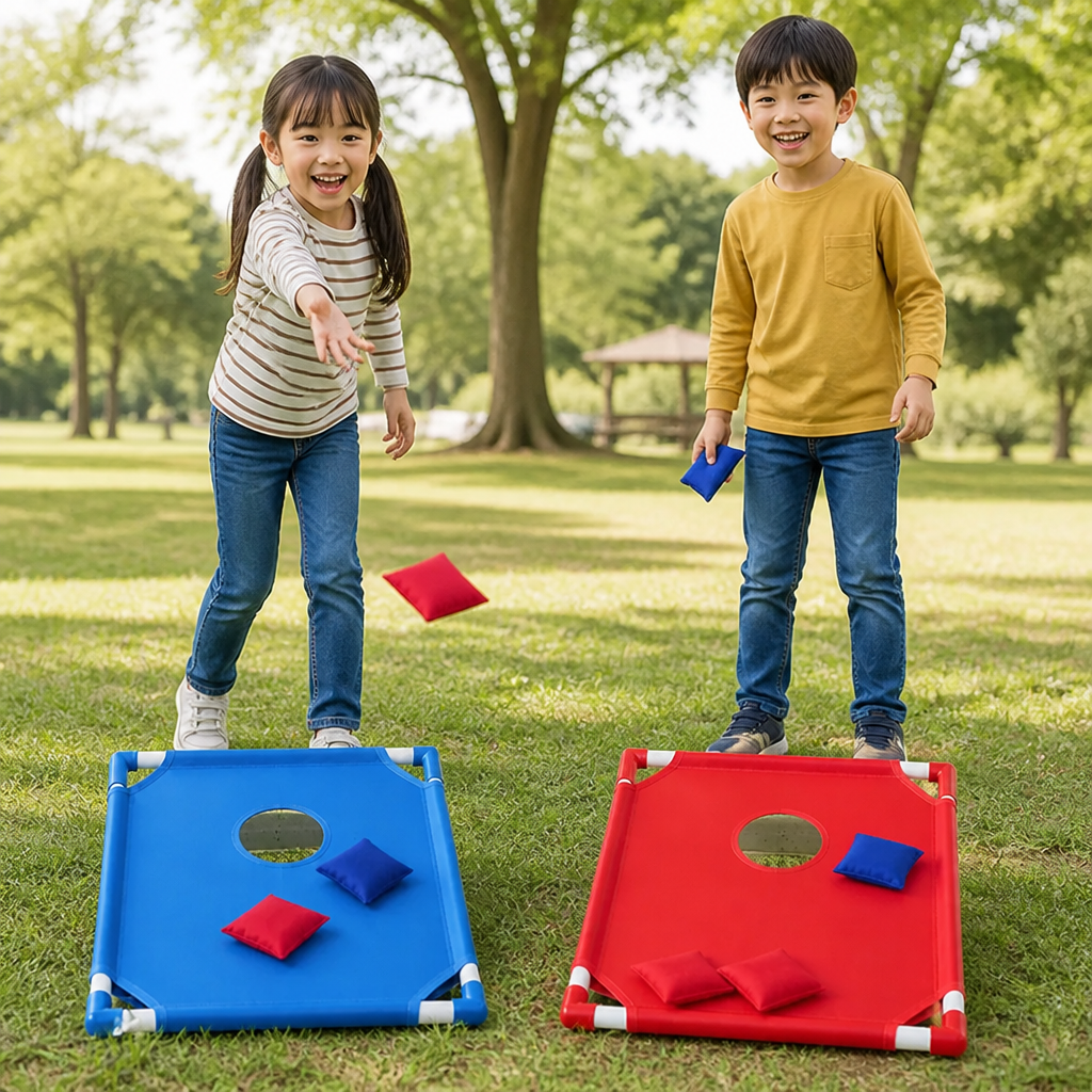 子ども用屋内・屋外兼用2色ビーンバッグ投げゲーム