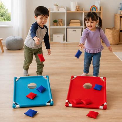 子ども用屋内・屋外兼用2色ビーンバッグ投げゲーム