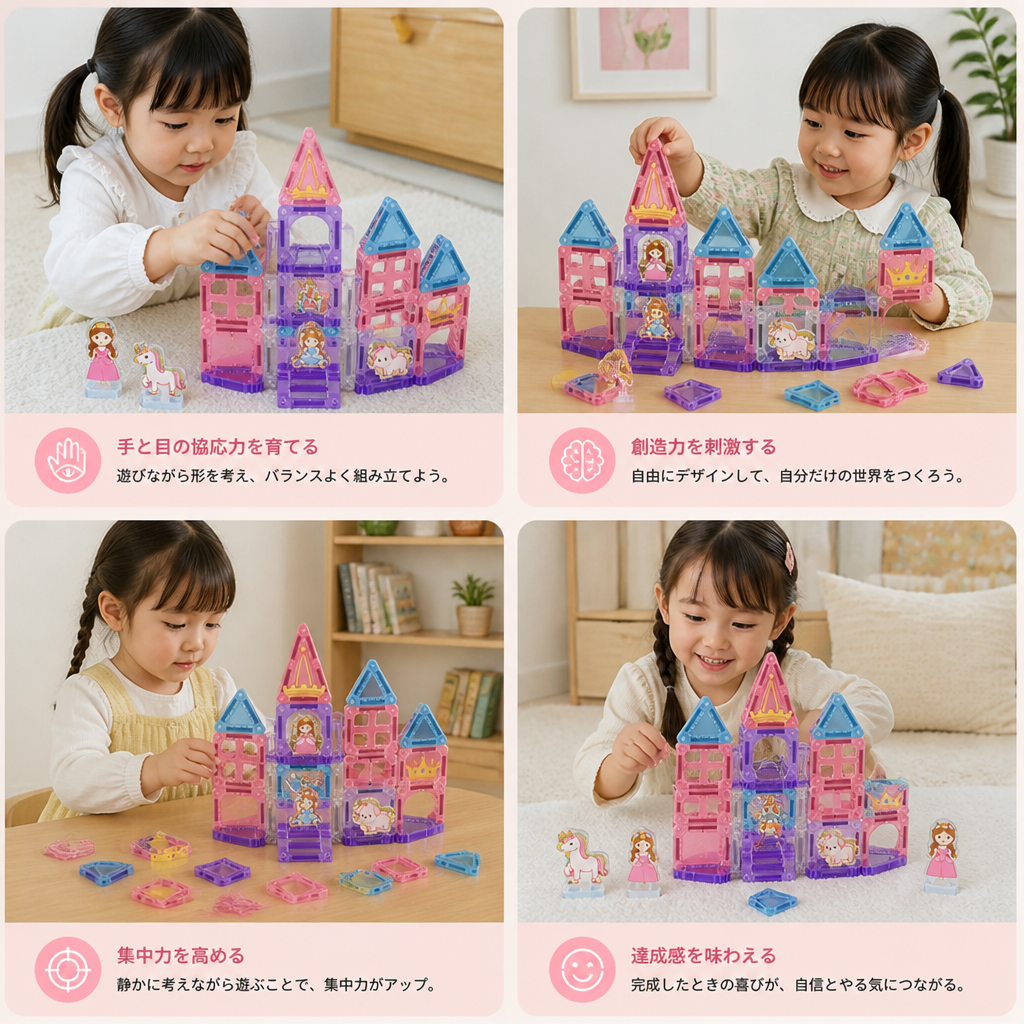 コンパクトな金属製収納ボックス付きプリンセスキャッスル・トラベルプレイセット