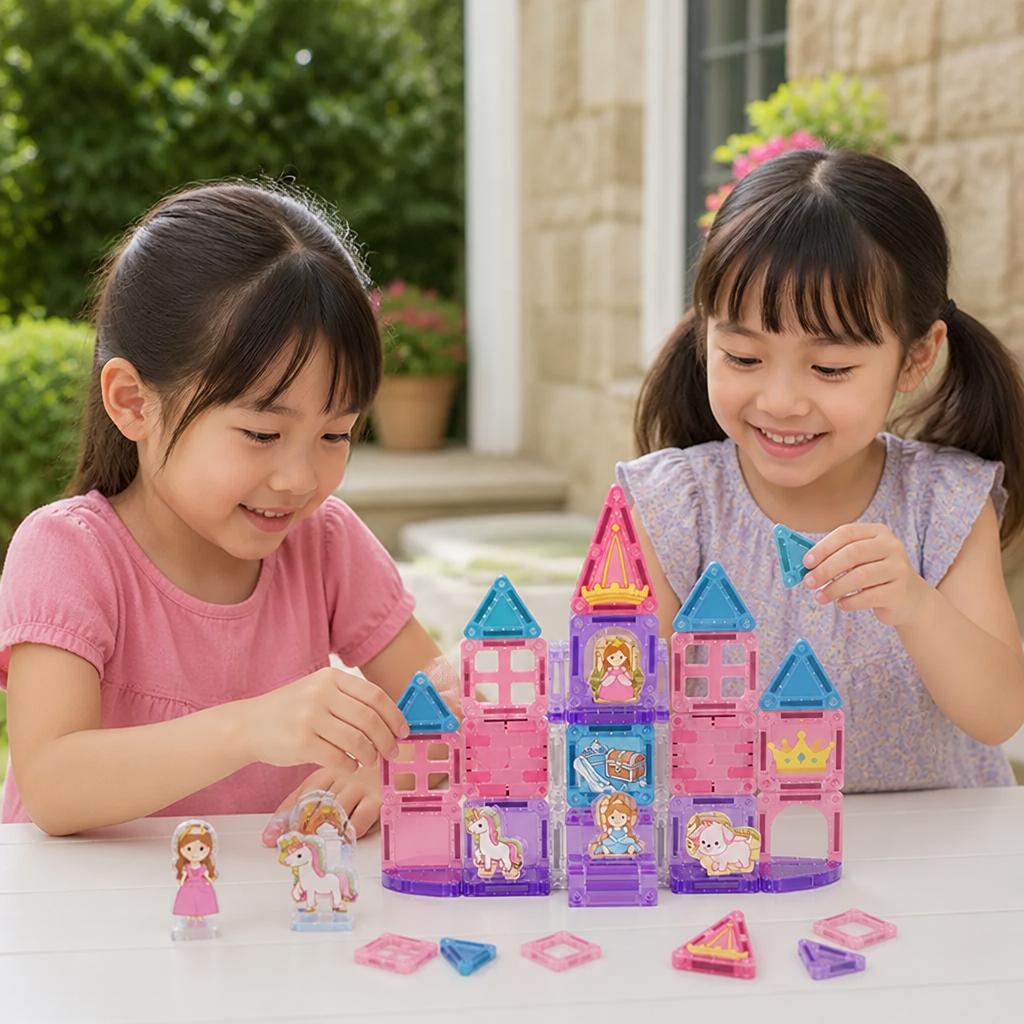 コンパクトな金属製収納ボックス付きプリンセスキャッスル・トラベルプレイセット