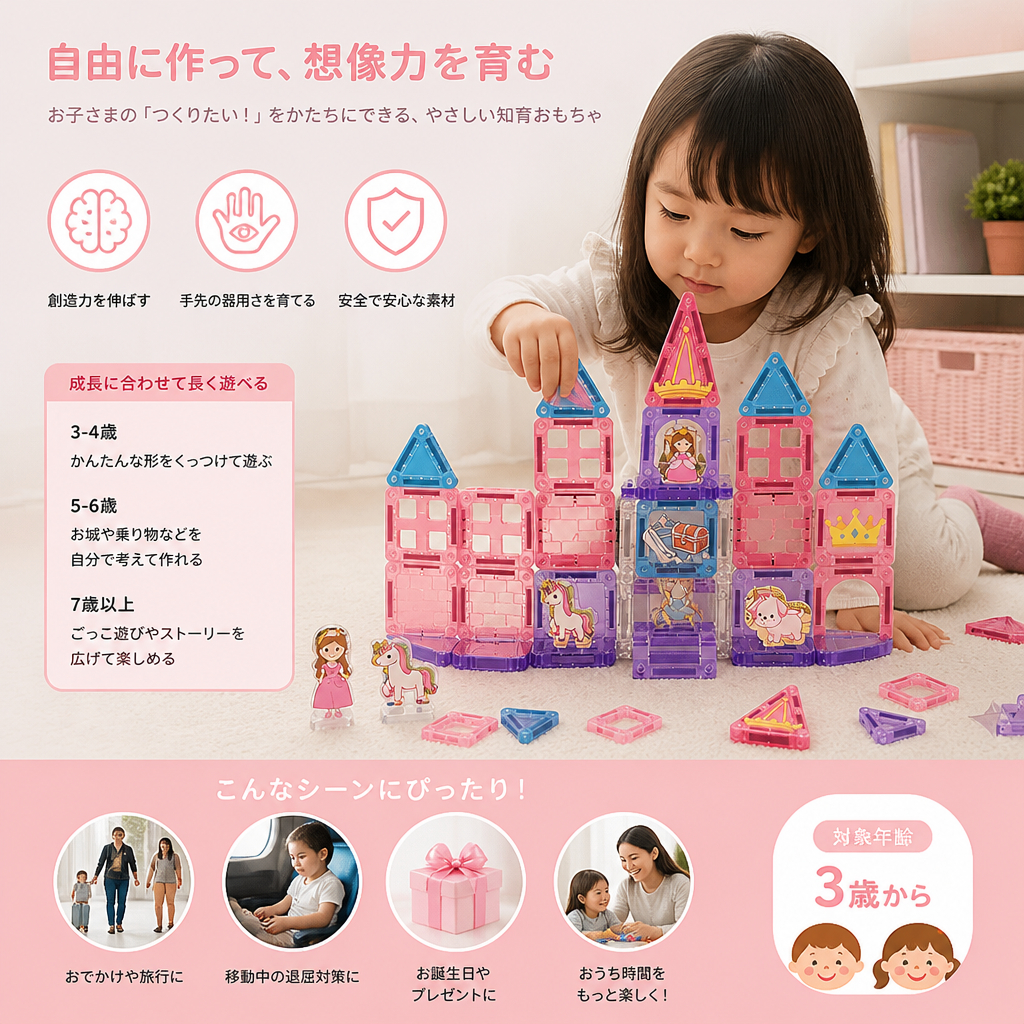 コンパクトな金属製収納ボックス付きプリンセスキャッスル・トラベルプレイセット