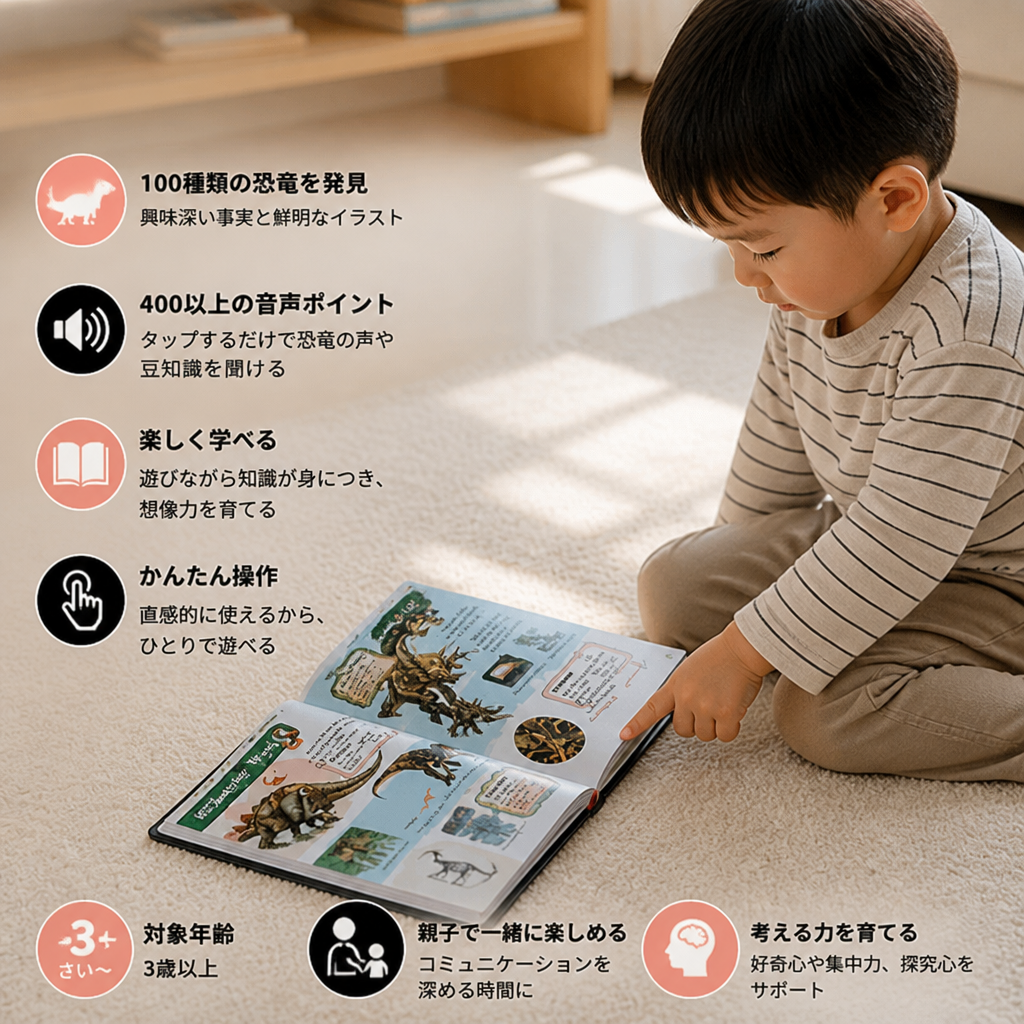インタラクティブ音声付き恐竜百科事典