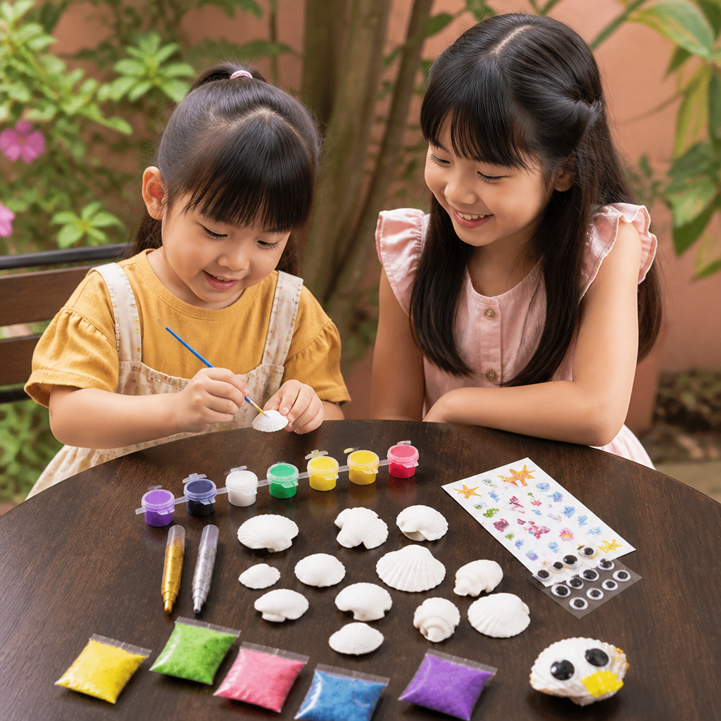 暗闇で光る貝殻ペイント＆クラフトキット