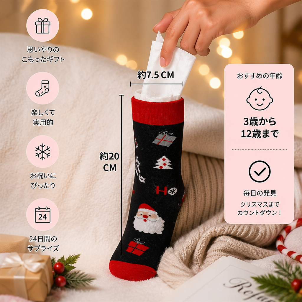 24日間のクリスマスソックス・アドベントカレンダー