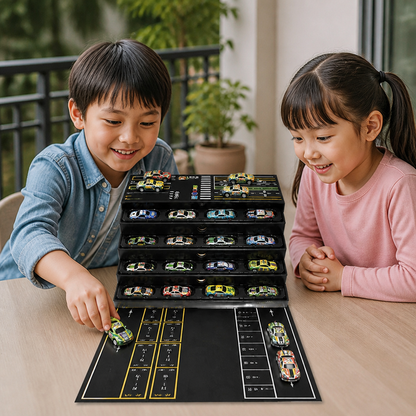収納コンテナボックス付きダイキャスト製プルバックミニカー48台セット