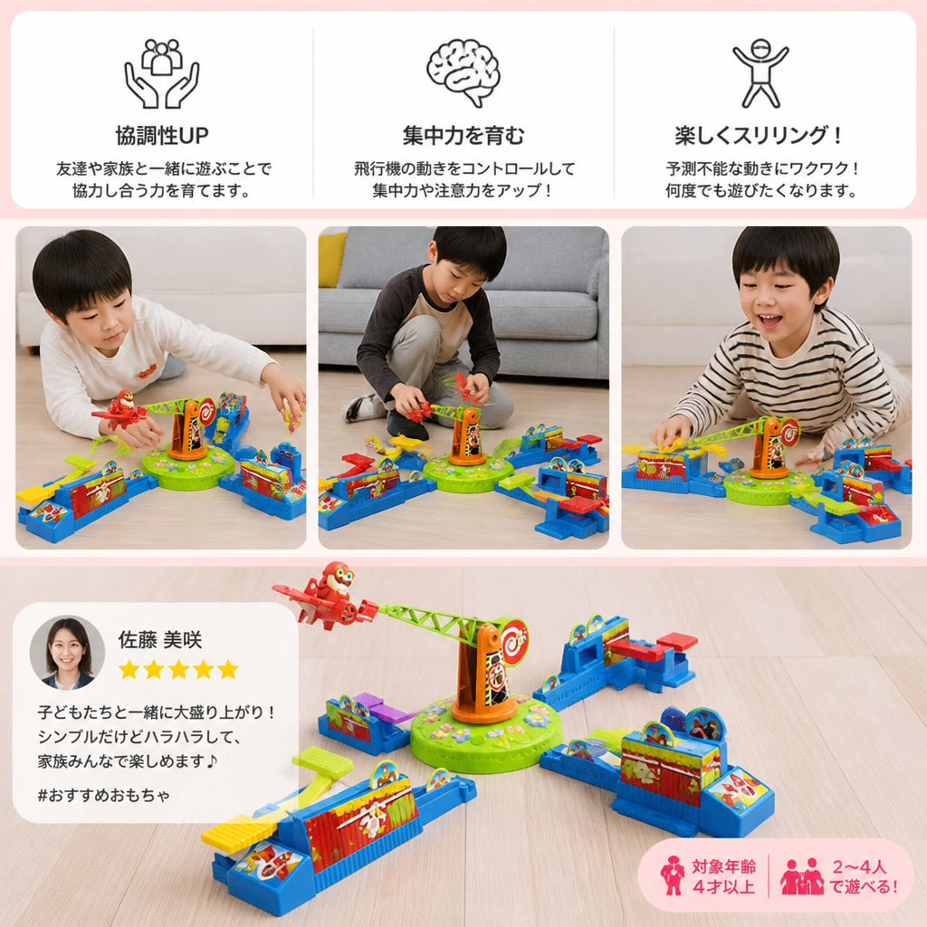 インタラクティブ飛行機ボードゲーム – 家族で楽しめるマルチプレイヤーゲーム