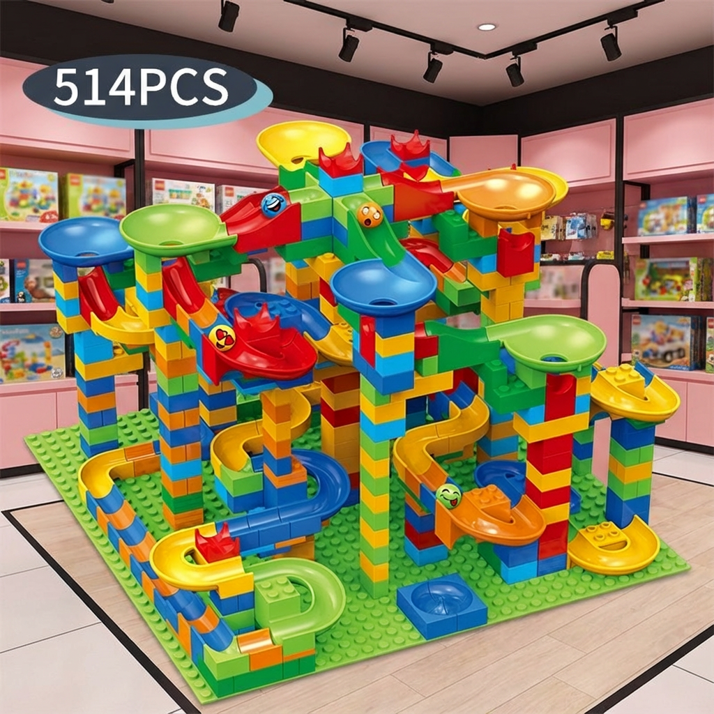 ブロックで作られたボールタワー
