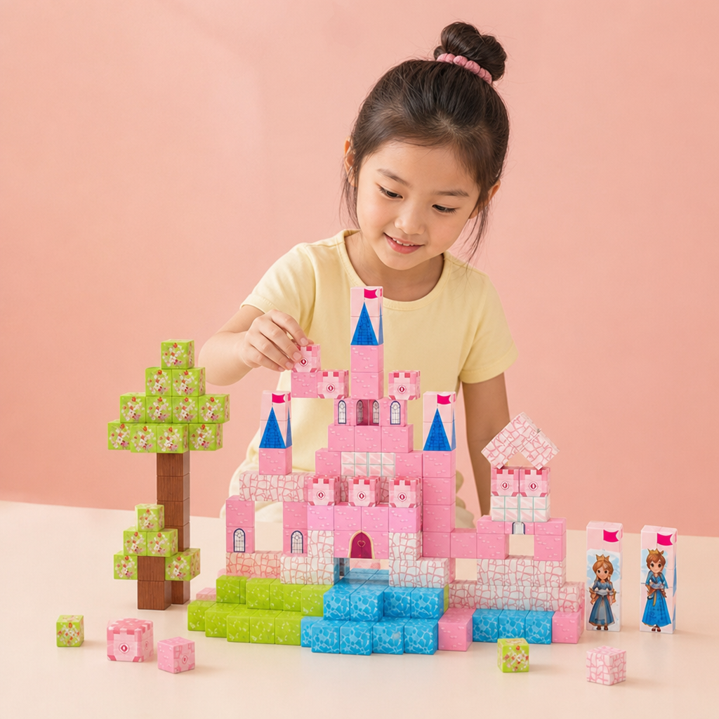 モンテッソーリ プリンセスドリームキャッスル マグネットブロックセット