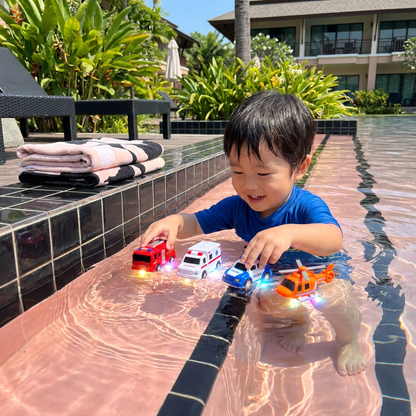6個セット お風呂で色が変わる緊急車両バストイ｜赤ちゃん・幼児向け