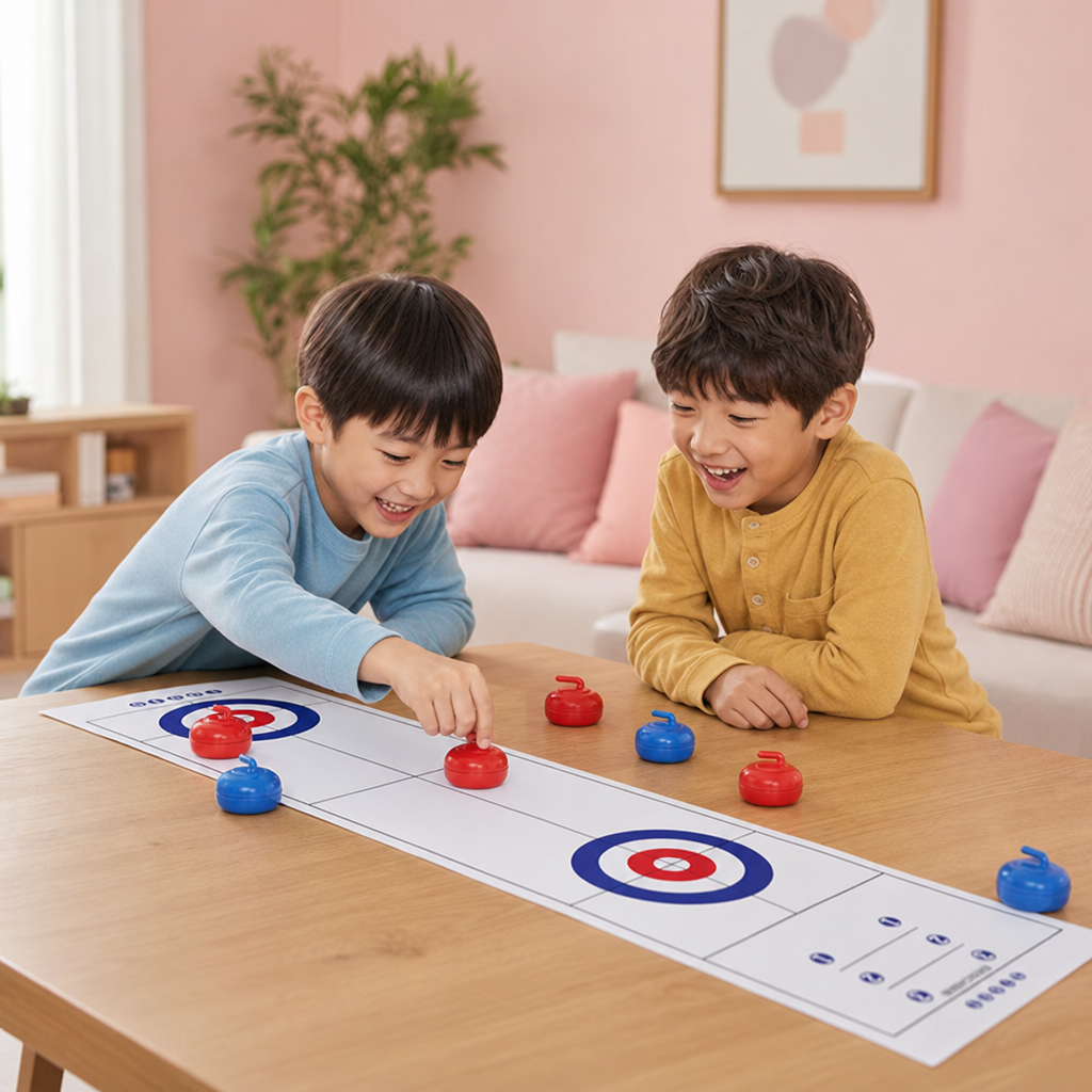 ポータブル卓上カーリングゲーム – 2人対戦セット