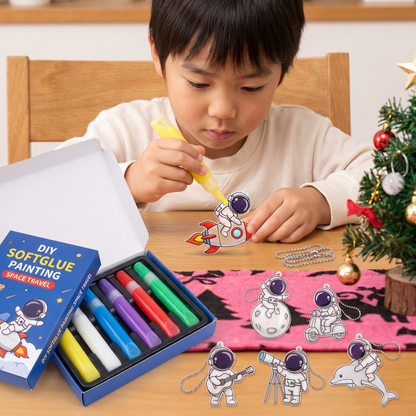 子ども向けDIYクリスマス・ノーグルーお絵描きオーナメントクラフトキット
