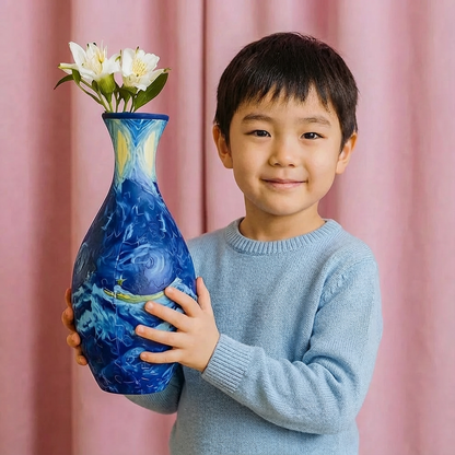 高級3Dパズル花瓶 - 本物の花にも対応