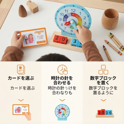 教育的モンテッソーリ 時計学習おもちゃ