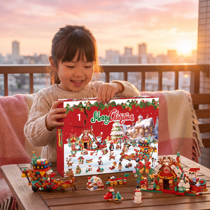 子ども向け クリスマス村ブロック アドベントカレンダー