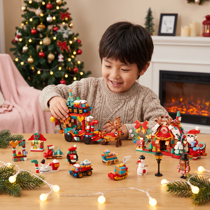子ども向け クリスマス村ブロック アドベントカレンダー