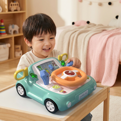 子供用ハンドルとスクリーン付きドライビングシミュレーターおもちゃ