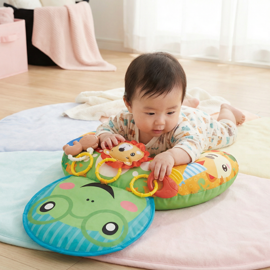 赤ちゃん用トレーニング枕（うつ伏せ練習用）とプレイアーチ – 感覚発達と早期成長をサポート