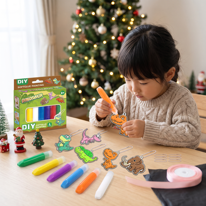 子ども向けDIYクリスマス・ノーグルーお絵描きオーナメントクラフトキット