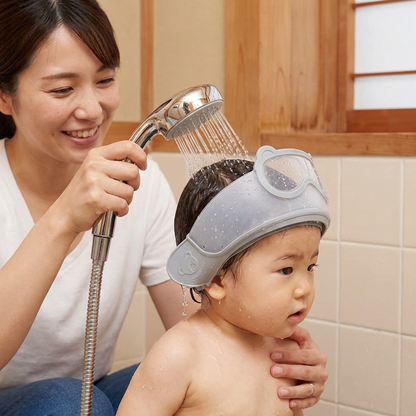 水やシャンプーから目と耳を360°保護するサイズ調節可能な赤ちゃん用シャンプーハット