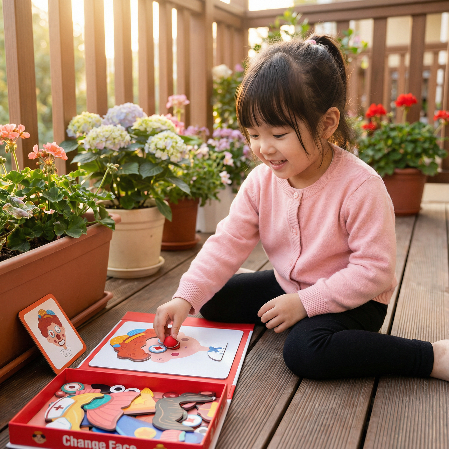 子供用教育的表情学習パズル