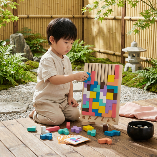 モンテッソーリ 木製ブロックと形の遊び