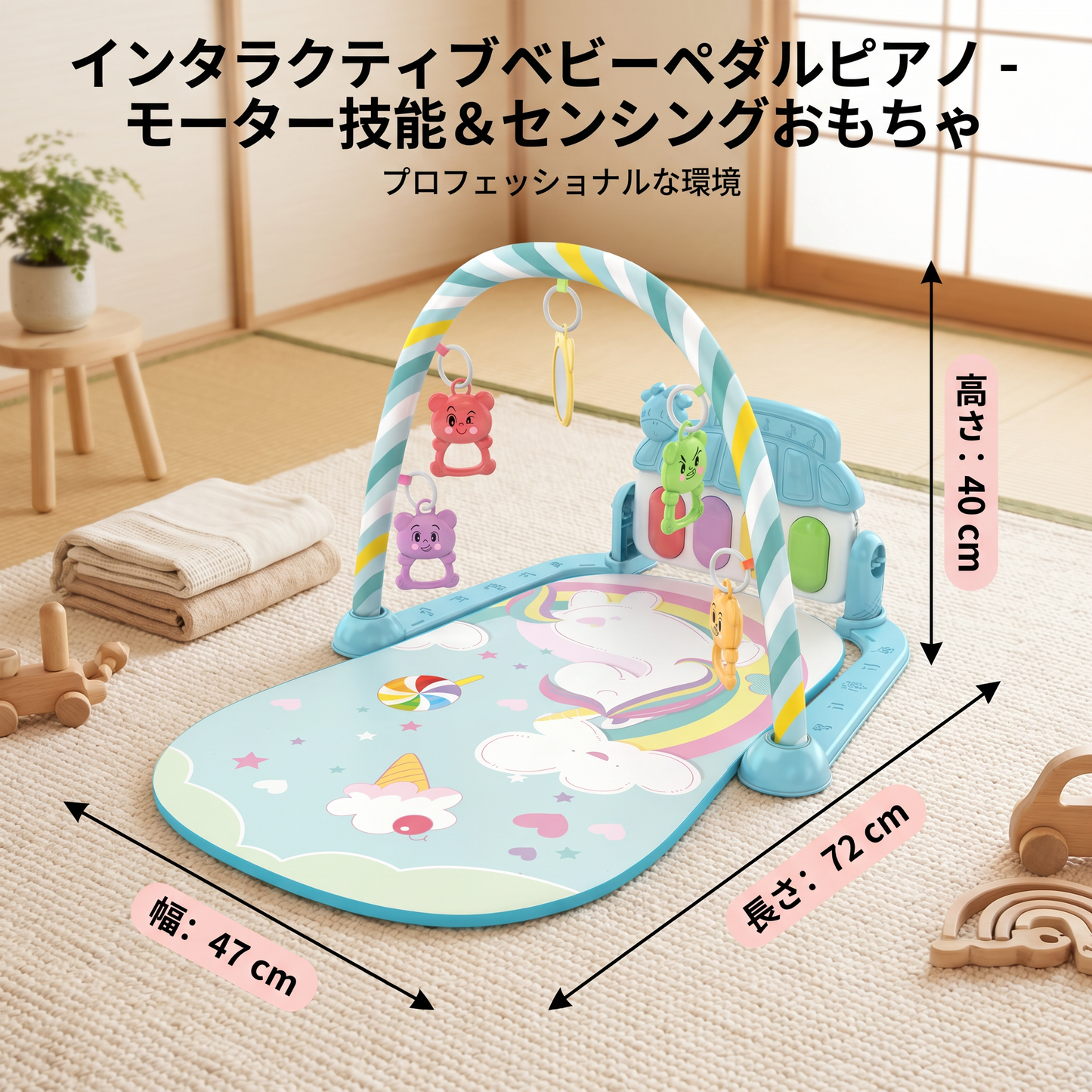 インタラクティブベビーペダルピアノ – モーター技能 & センシングおもちゃ