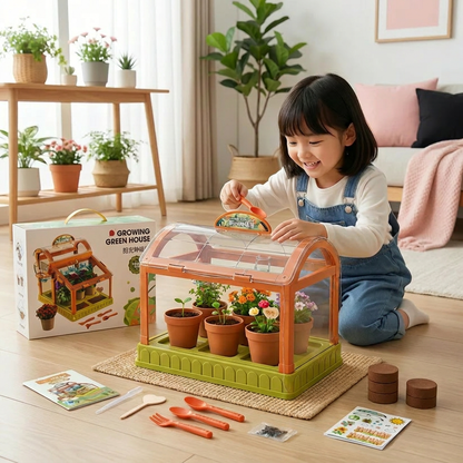 アクリル製LED子供用温室 – 室内栽培キット（楽しく学べる植物育成セット）