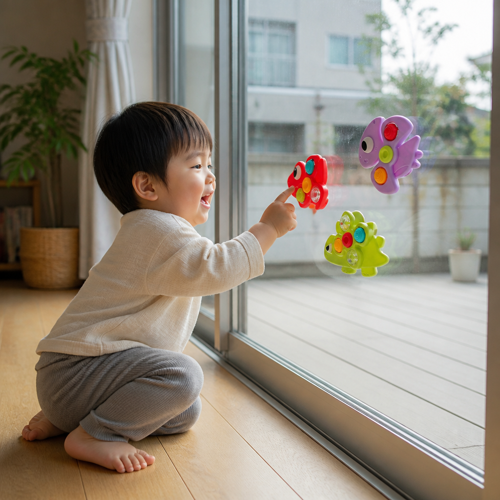 赤ちゃん・幼児向け 恐竜吸盤スピナートイ 3個セット