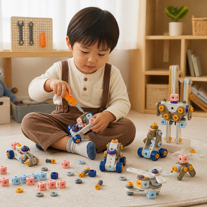 子ども用電動ドリル付きDIY工具セット – STEM組み立て知育玩具