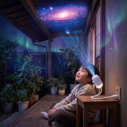 ナイトスカイ 調光可能なUSB銀河プロジェクター（星空＆オーロラ効果付き）