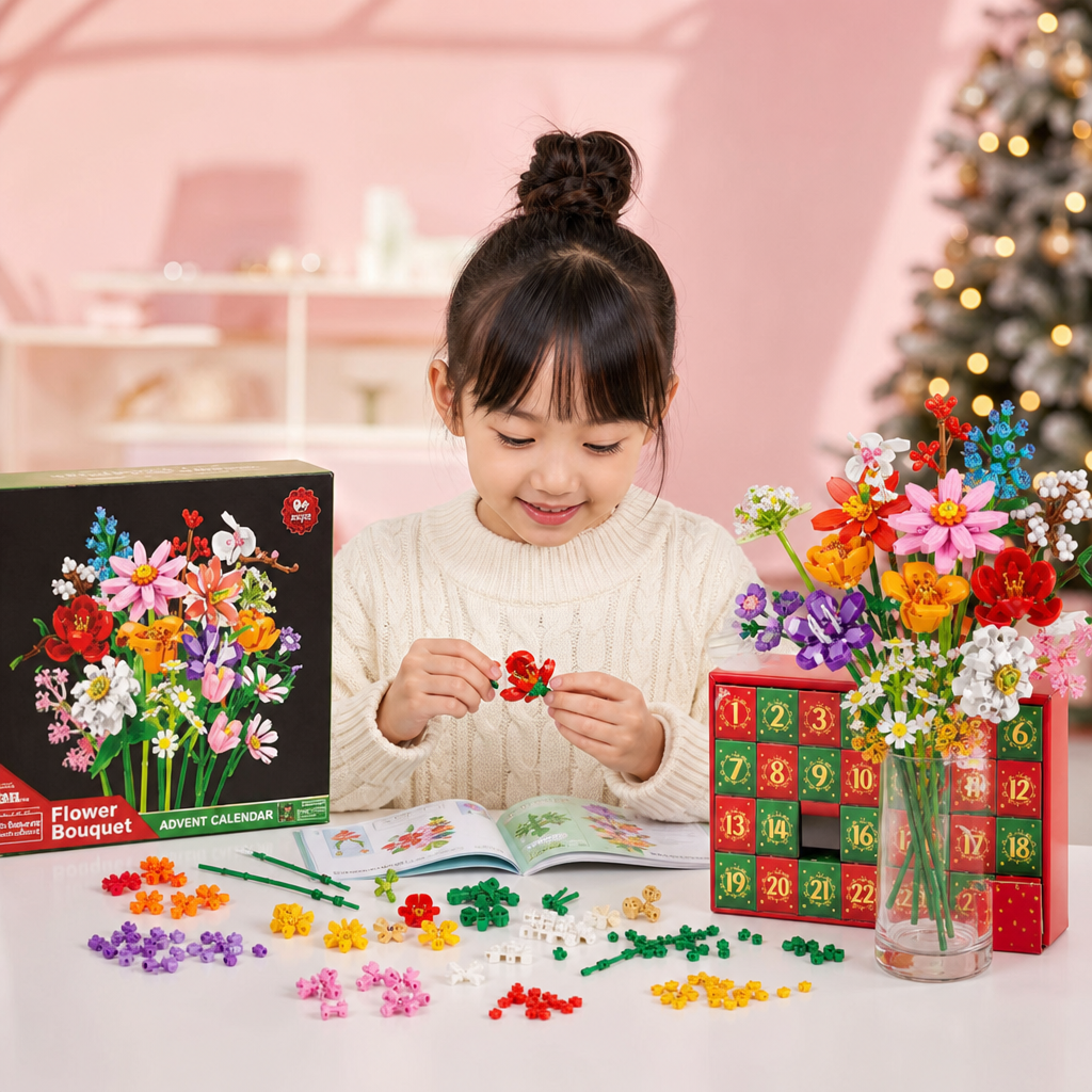 クリスマスブロックフラワーブーケアドベントカレンダー