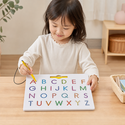 大文字・小文字の練習ができる2-in-1マグネット式文字なぞりボード