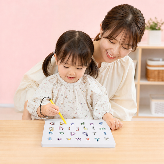 大文字・小文字の練習ができる2-in-1マグネット式文字なぞりボード