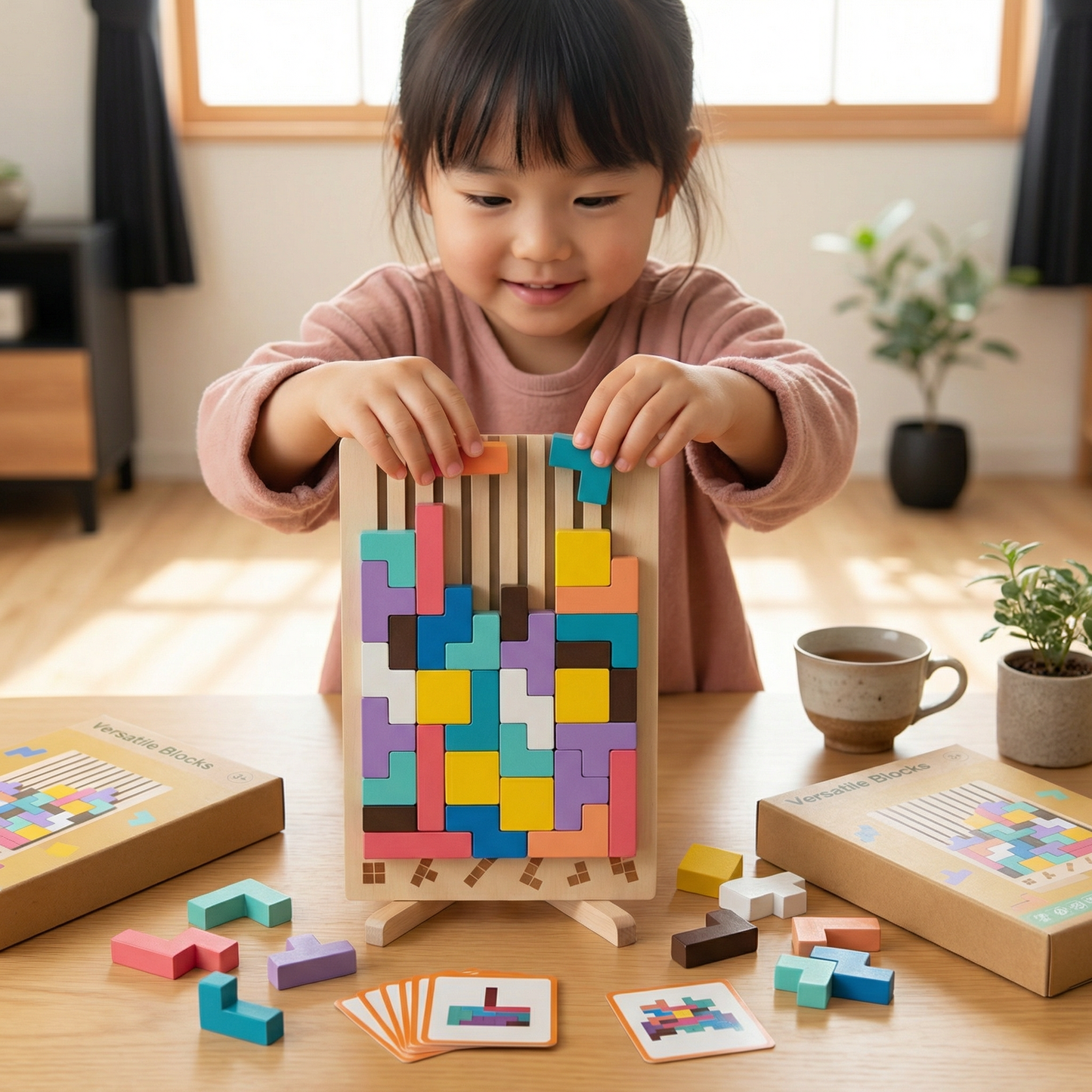 モンテッソーリ 木製ブロック＆かたち遊び