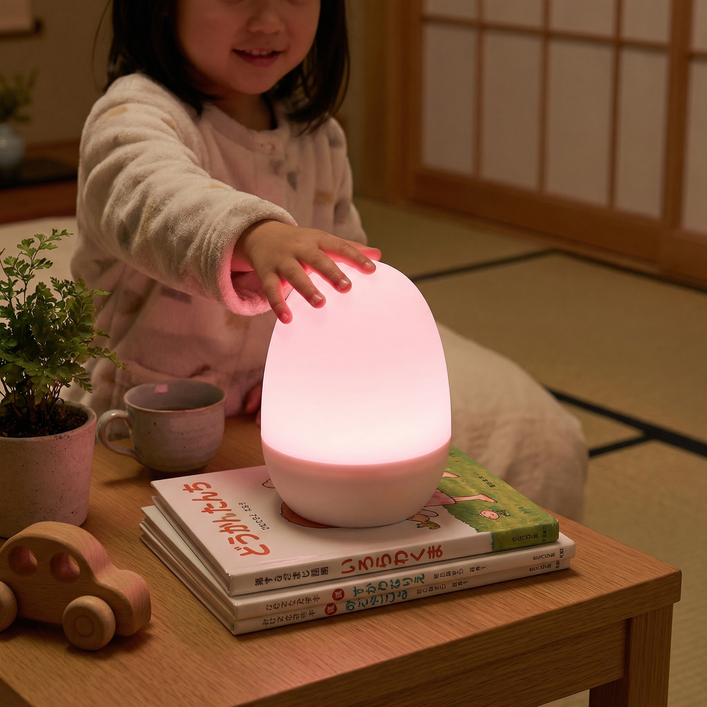 シリコン製の卵型LEDナイトライト – タッチで調光