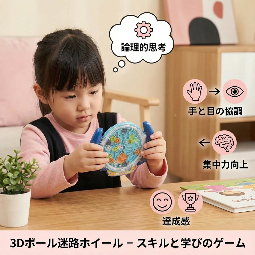 3Dボール迷路ホイール – スキルと学びのゲーム