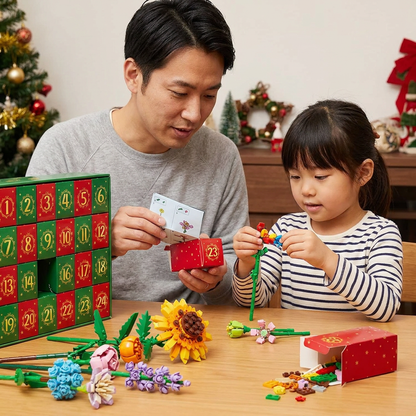 クリスマスブロックフラワーブーケアドベントカレンダー