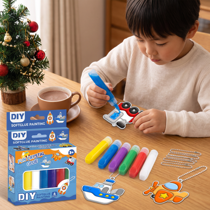 子ども向けDIYクリスマス・ノーグルーお絵描きオーナメントクラフトキット