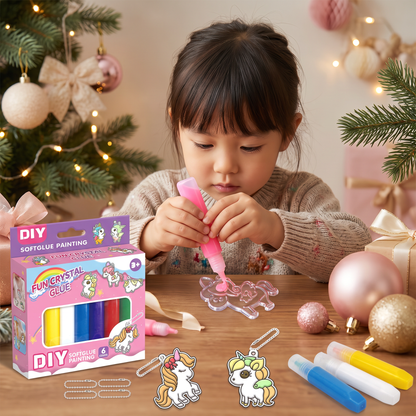 子ども向けDIYクリスマス・ノーグルーお絵描きオーナメントクラフトキット