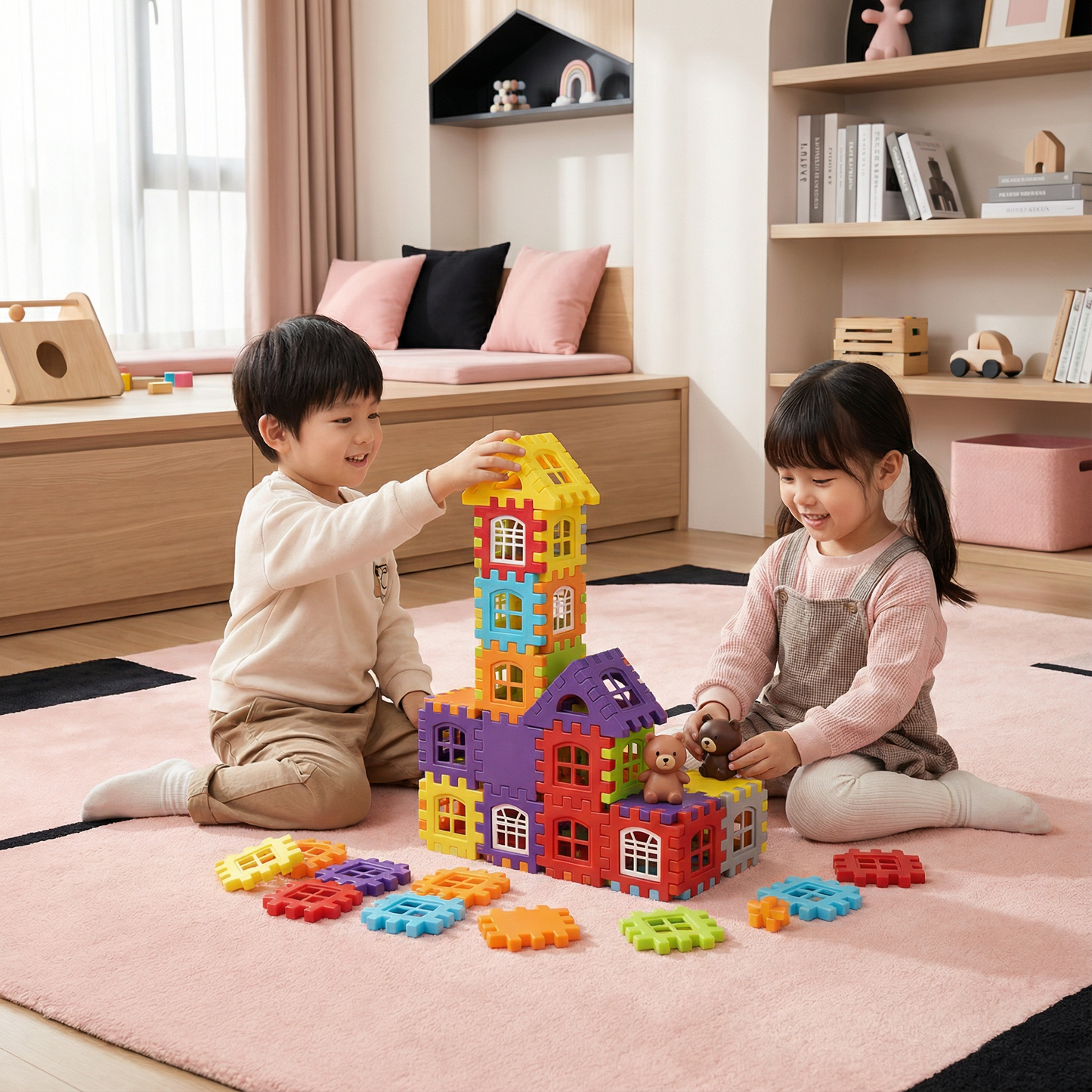 モンテッソーリ 窓付きブロック 子ども用