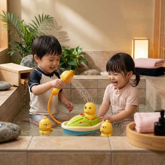 アヒルの噴水バスおもちゃ（シャワーヘッド付き）