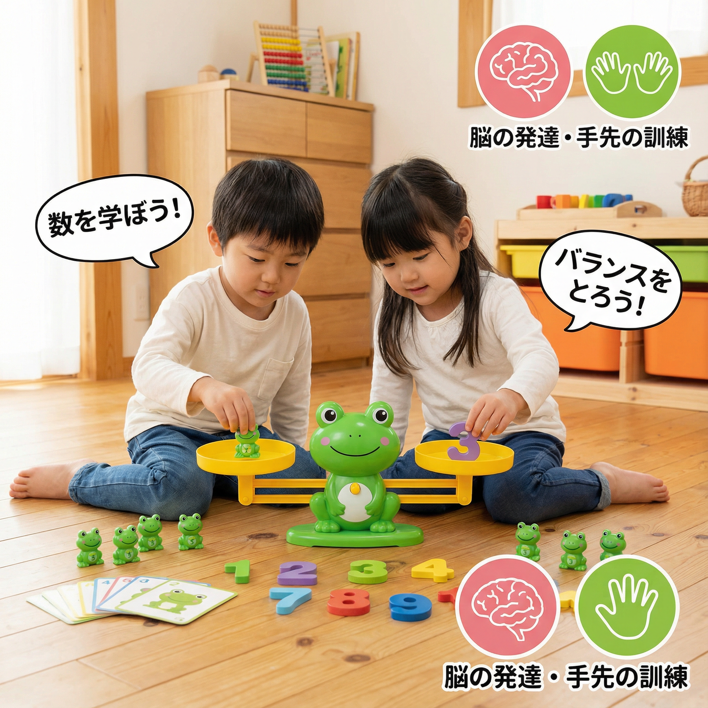 教育用カエルのはかり おもちゃ – 数学を楽しく学ぼう！