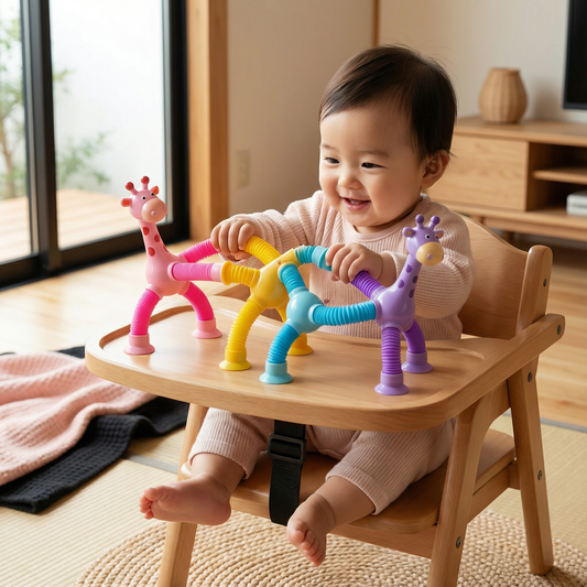 赤ちゃん用感覚吸盤キリンおもちゃ