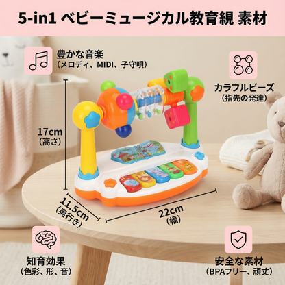 音楽付き 5in1 赤ちゃん知育おもちゃ