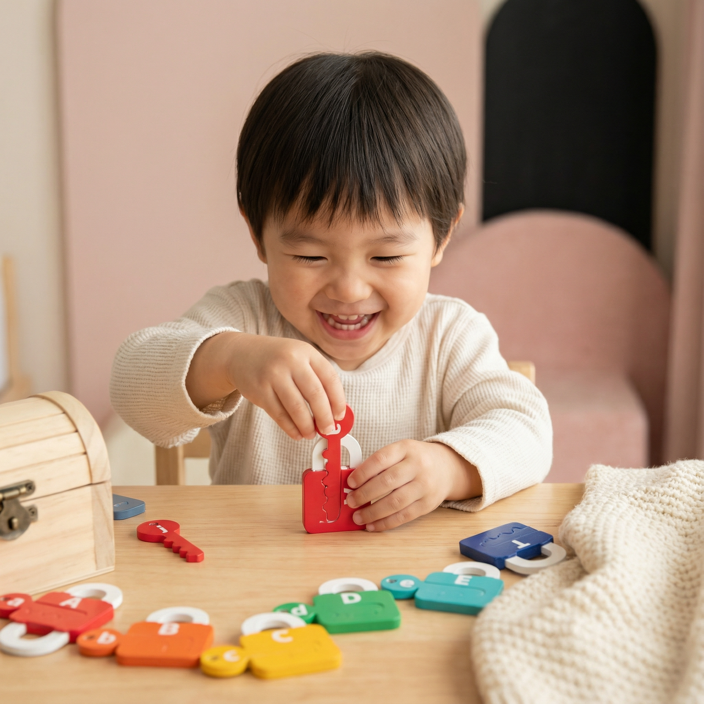 文字と算数、鍵とロックの学習ゲーム