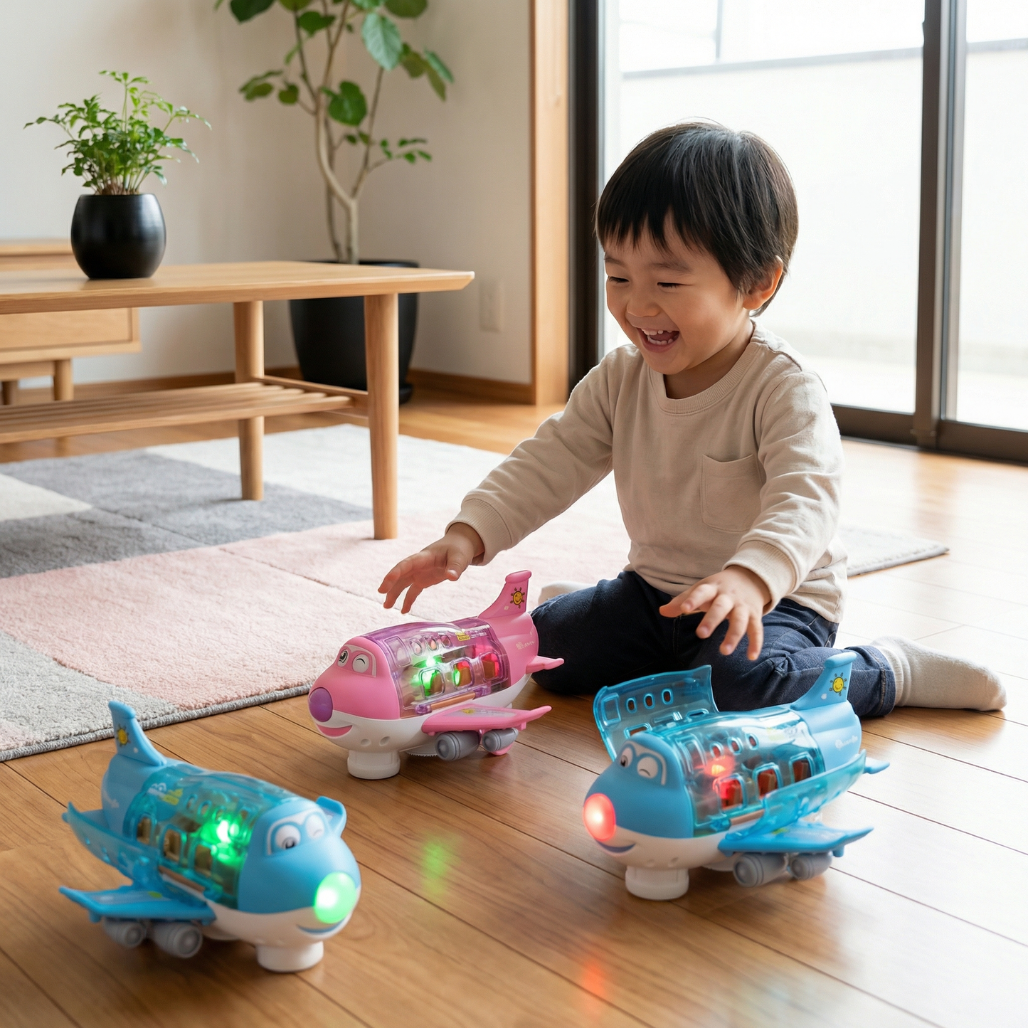楽しく踊る飛行機おもちゃ