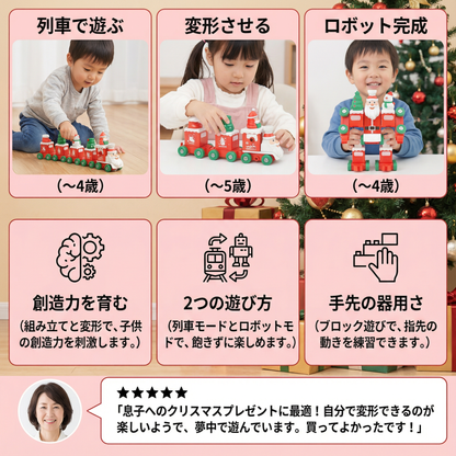2in1 変形クリスマス列車とサンタロボット