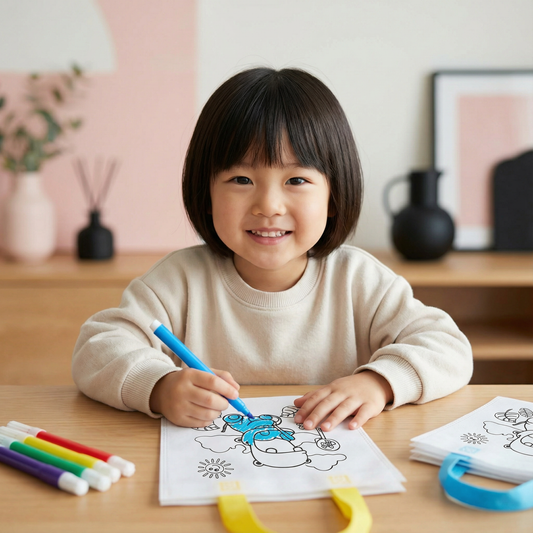 子ども用クラフト＆お絵かきバッグセット（色鉛筆付き）